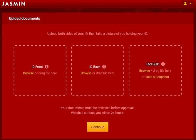 Where Webcam Models must upload a digital copy of their Documents